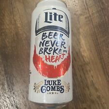 Luke Combs Edition Miller Lite Beer can (empty) Rare 16 oz tall boy picture