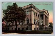 Fort Wayne IN-Indiana, Public Library, c1914 Vintage Souvenir Postcard picture