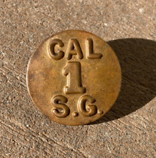 SCARCE 1930'S 1ST REGIMENT CALIFORNIA STATE GUARD ENLISTED MAN COLLAR INSIGNIA picture
