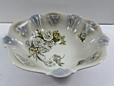 Vintage Bowl Germany Handpainted Collectible Display Iridescent Floral 11