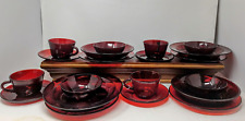 Vintage Arcoroc France Classic Ruby Red 20 piece  Dinnerware (4 place  settings) picture