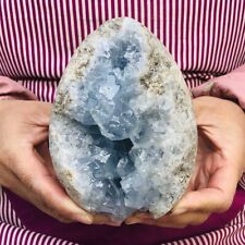 3.52LB Natural Beautiful Blue Celestite Crystal Geode Cave Mineral Specimen 221 picture
