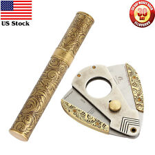 Galiner High-end Antique Cigar Cutter Knife Copper Inox Carving Sharp Cigar Tube picture