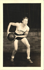 ST CHARLES BASKETBALL TEAM PLAYER vintage real photo postcard rppc ATHLETE c1950 picture