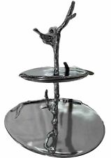 Mariposa Tiered Silver Platter Bird And Branches Made In Mexico  picture