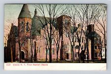 Elmira NY-New York, First Baptist Church, Religion, Vintage c1907 Postcard picture