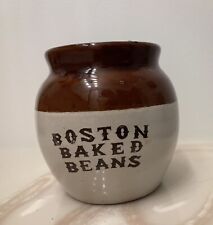 Vintage Boston Baked Beans Small Ceramic Crock Pot - Souvenir Jar picture
