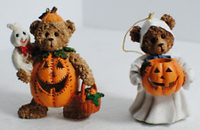 Set of 2 Halloween Ornaments Teddy Bear Trick or Treaters Ghost & Pumpkin 4