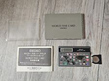SEIKO Quartz World Time Zone Alarm Travel Clock Card Never Used New Battery picture