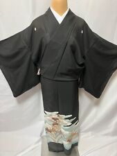 A006/Japanese Vintage Kimono Tomesode /see-through material/Height 153cm picture