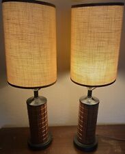 Pair Vintage Gruvwood Table Lamps Double Fiberglass  Shades picture