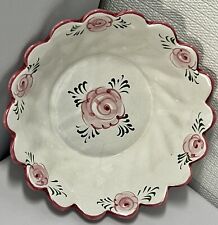 Hand Painted Vestal Pink Roses Ceramic Bowl Portugal 6” Excel. Used Condition picture