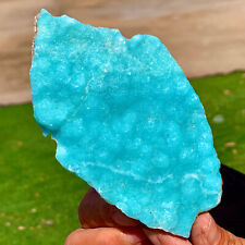 238g Gorgeous Natural larimar rough raw Crystal Mineral Specimen+stand picture
