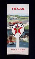 Vintage 1961 Texaco Gas Station TEXAS Trip Road Map Folding  picture