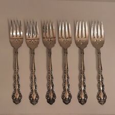 VTG Oneida Community Beethoven Salad Forks Scroll & Roses (6) Silver Plate picture