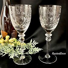 Water Glasses Rogaska Gallia Cut Blown Glass Yugoslavia Floral Wine Glass Pair * picture
