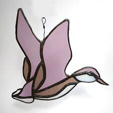 Vintage Stained Glass Duck in Flight Hanging Suncatcher 7
