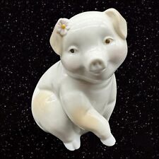 Vintage 1980's George Good Porcelain Girl Pig Figurine Ceramic 4.5”T 3.75”W picture