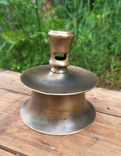 ANTIQUE 16TH / 17TH CENTURY SPANISH BRASS CAPSTAN CANDLE HOLDER CANDLESTICK picture