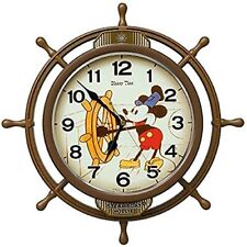 Seiko Wall Clock Disney Mickey Steamboat Willie Analog helm slowly swings New picture