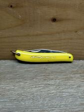 Vintage LARK Mini Pocket Knife Yellow Stainless Steel picture