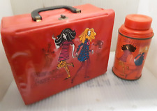 ~RARE 1968 Pussycats Cartoon Vinyl Lunch Box & Glass Metal Thermos Lunchbox Set picture
