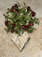 Vintage Mistletoe Crystal Hanging Christmas Ornament Glitter picture