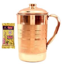 Pure Copper Jug Pitcher, 1700 ml for Storage & Serving Water with Free Pitambri picture