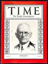 Time Magazine George Eastman April 16, 1928 Vol, XI No. 16 40pp Scarce VGC picture