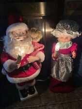 VTG GIANT Mr Mrs Santa Claus Motionettes Animated Christmas 24” WORKS picture