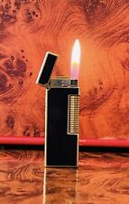 Dunhill rollagas lighter-black lacquer gold trim great working condition picture