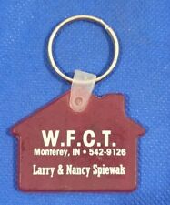 W.F.C.T. Monterey Indiana Larry & Nancy Spiewak Vintage Advertising Keychain picture