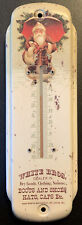 Vintage-style Santa Thermometer Metal White Bros. St. Louis MO NEW Reproduction picture