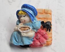 Realistic Little Miss Muffet Button ~ Vintage Mother Goose Nursery Rhyme Goofy picture