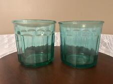 (2) Luminarc Panel Glass Made In France 500 Aqua Tourquise Teal Green 3.5