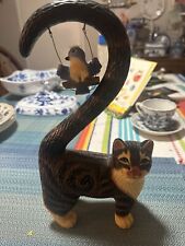 Tyber Katz Tabby Cat With Swinging Bird Limited Edition picture