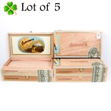 Lot of 5 Sobremesa Brulee Robusto Empty Wood Cigar Box 11.75