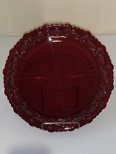 Vintage Avon 1876 CAPE COD Ruby Red Glass Dinner Plate 10.5