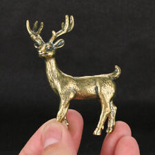 Solid Brass Sika Deer Figurine Small Statue Home Ornament Figurines Collectibles picture