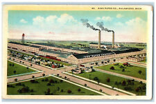 c1940's Factory Scene King Paper Co. Kalamazoo Michigan MI Postcard picture