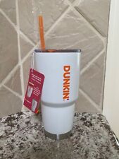 Dunkin’ Donuts White & Orange Stainless Steel Insulated Tumbler 32 Oz Spring 202 picture