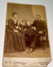Rare Antique ID'd Victorian American Farling Family & Cute Sisters Cabinet Photo picture