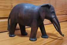 Hand Carved African Hard Wood solid Elephant. Made in Africa. Almost 3.5 lbs. picture