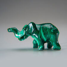 Genuine Polished Malachite Elephant Carving (131.4 grams) picture