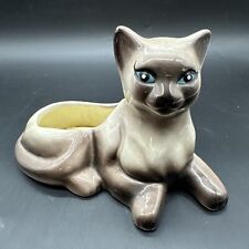 Vintage Hagen Renaker Burmese Siamese Cat Figurine or Planter Blue Eyes Lovely picture