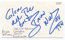 Brian Williams Signed 3x5 Index Card Autographed Canadian Sportscaster Olympics picture