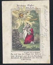 1850-1870's RELIGIOUS ABRAHAM'S SACRIFICE w/PRESSED EDELWEISS FLOWER ATTACHED picture