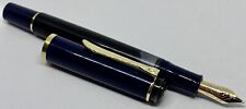 Rare Vintage PELIKAN M250 Fountain Pen- 14k F- Fine Nib- Blue & Black- Germany- picture