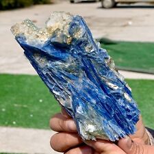 460G Rare Natural beautiful Blue KYANITE with Quartz Crystal Specimen Rough picture