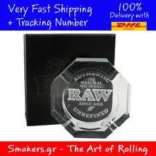 1x RAW Rolling Papers Etched Crystal Glass ASHTRAY picture
